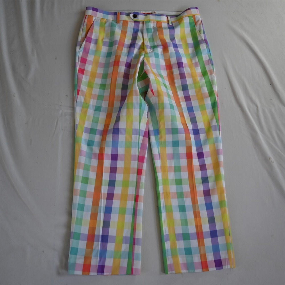 Shinesty 33x28‎ Big Gingham Check Easter Kentucky Derby Mens Dress Pants